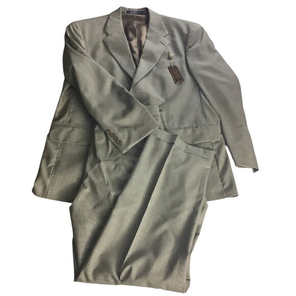 Chaps Ralph Lauren Mens 2-Piece Suit Wool Tailored Fit Black Multicolor 46L - Picture 8 of 16